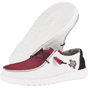 HEY DUDE Women’s Burgundy/White Wendy Tri Texas A&M Slip On Shoes | NEW/NWT!!